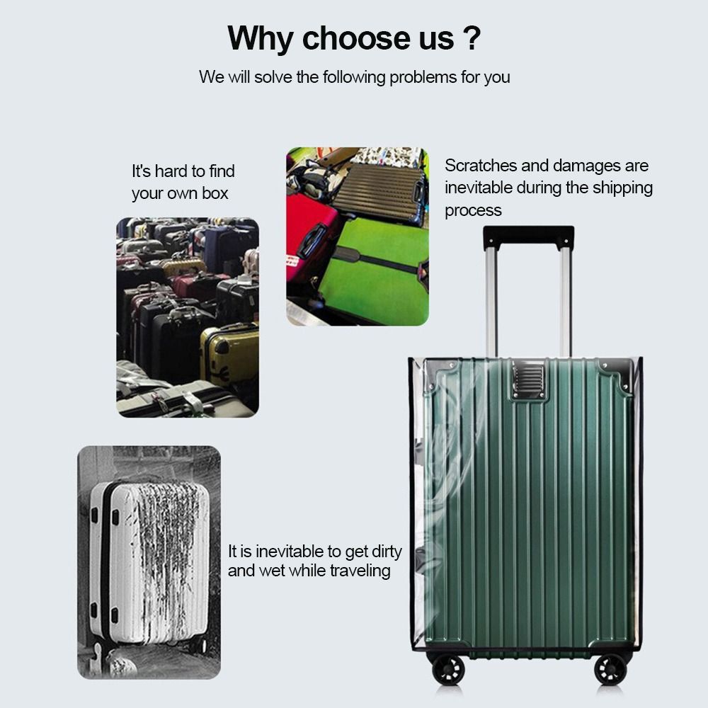 Waterproof Suitcase Cover Protector - Copertura Protettiva per Valigie Completamente Trasparente