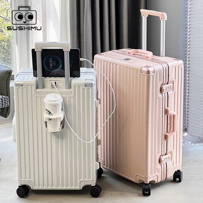Spinner Wheel Rolling Suitcase 20 Inch - SUSHIMU Bagaglio a mano con porta