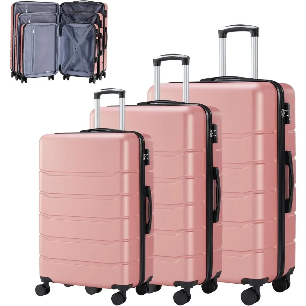 Expandable Hard Shell Luggage Set - Set di 3 Valigie Grandi con