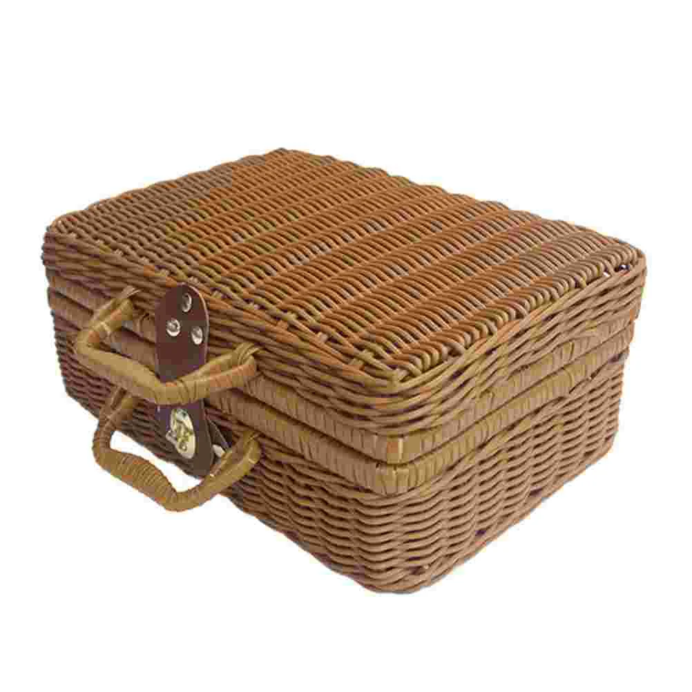 Retro Vintage Trunk Suitcase - Cestino in Rattan valigia in vimini