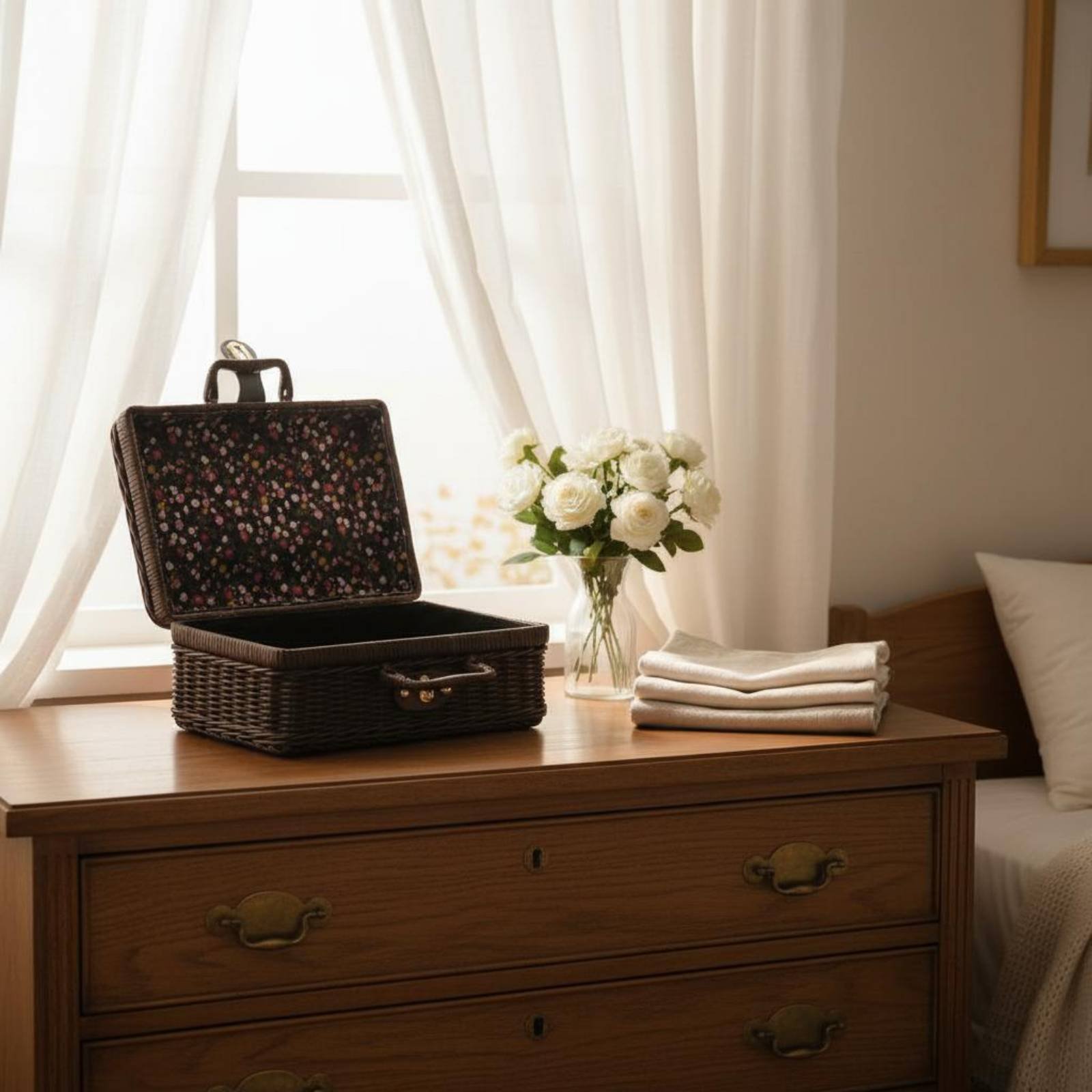 Retro Vintage Trunk Suitcase - Valigia dal Design Vintage con Manico,