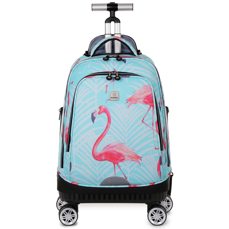 Foldable Rolling Luggage Bag - Zaino con ruote con ruote girevoli,