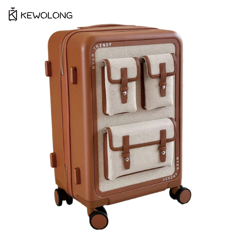 Spinner Wheel Rolling Suitcase 20 Inch - Valigia Vintage in Tela con Ruote