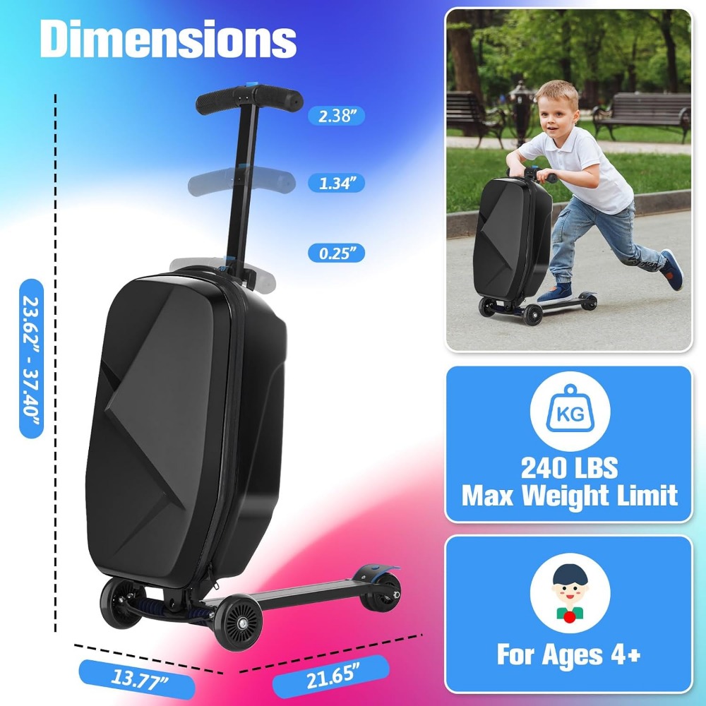 Valigia Monopattino per Bambin - Kids Ride On Suitcase Scooter recensione e prezzo