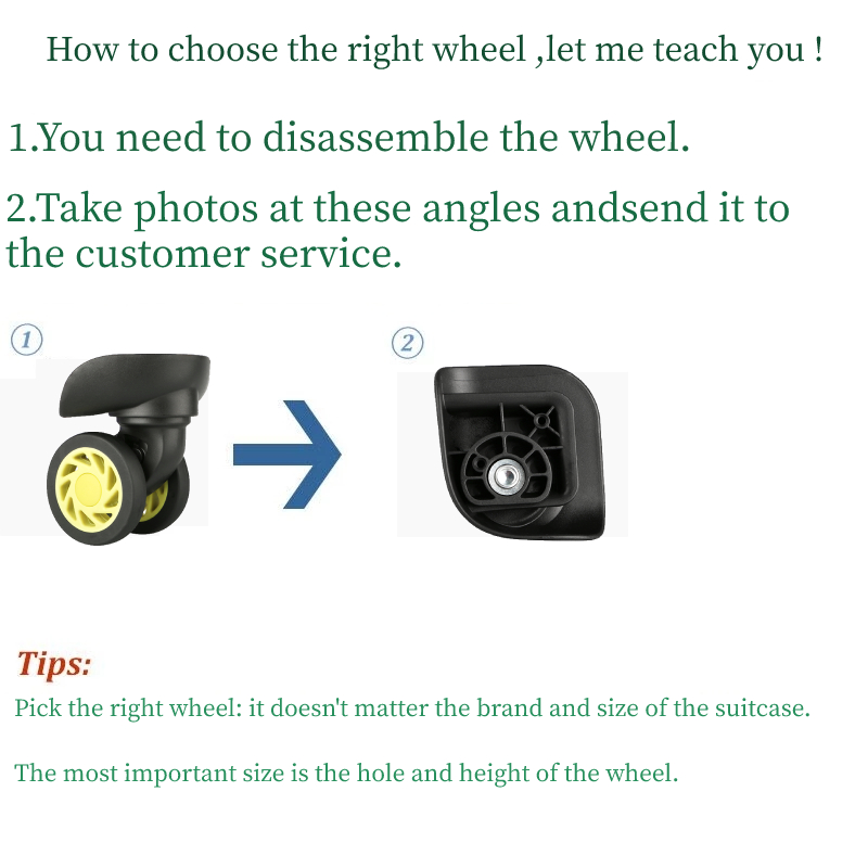 1 paio di ruote per bagagli un - Silent Replacement Luggage Wheels recensione e prezzo