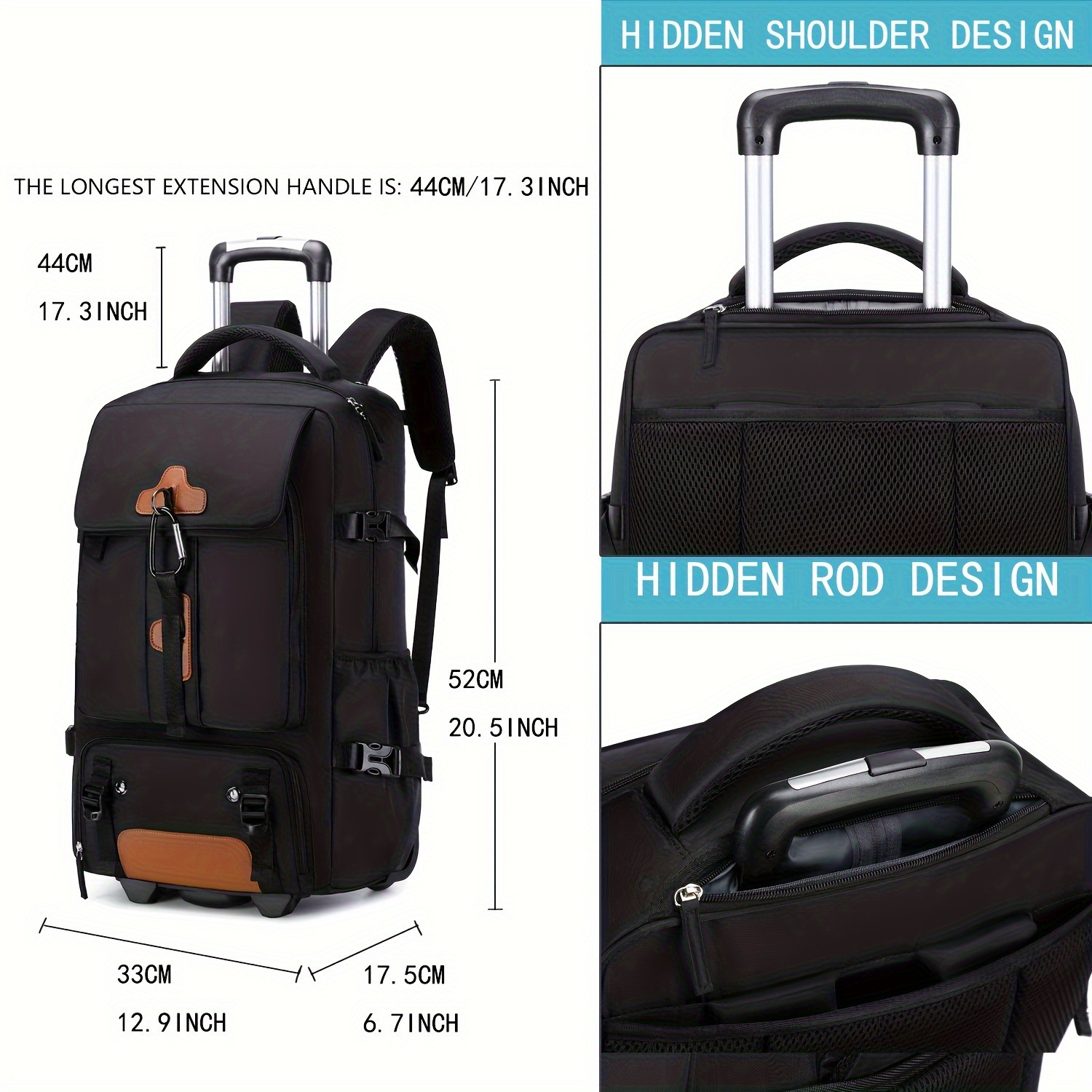 Zaino con ruote, zaino da viag - Foldable Rolling Luggage Bag recensione e prezzo