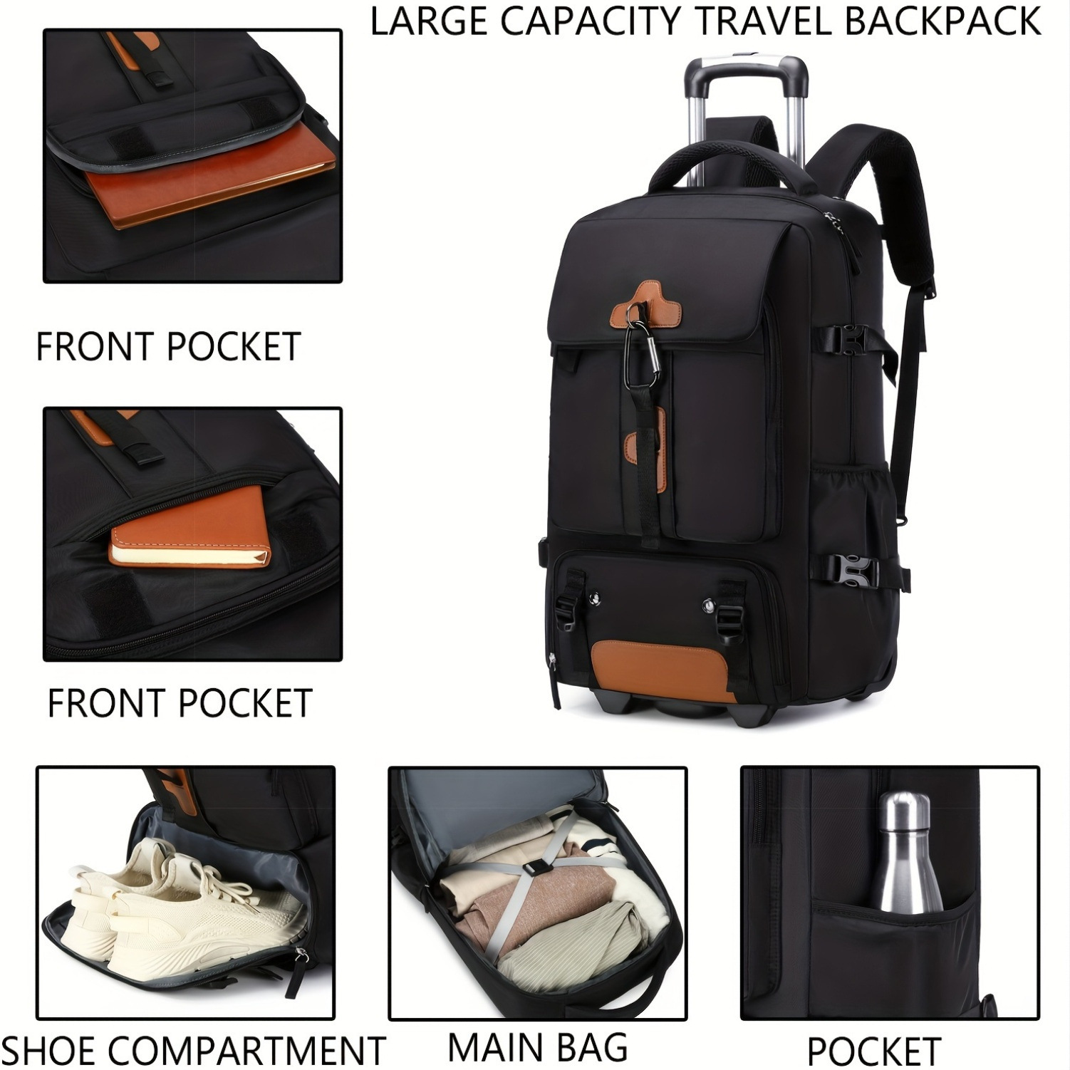 Zaino con ruote, zaino da viag - Foldable Rolling Luggage Bag recensione e prezzo